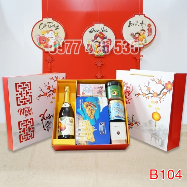 Hộp Quà Tết In Logo IQT034