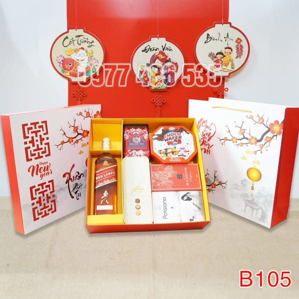 Hộp Quà Tết In Logo IQT035