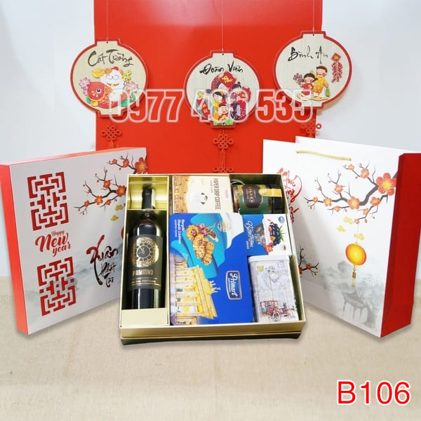 Hộp Quà Tết In Logo IQT036