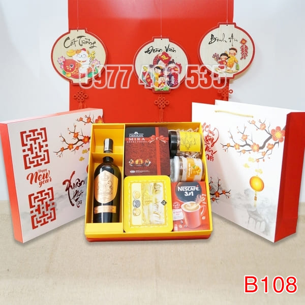 Hộp Quà Tết In Logo IQT038