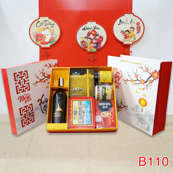 Hộp Quà Tết In Logo IQT040