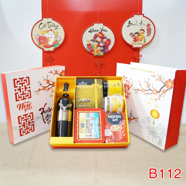 Hộp Quà Tết In Logo IQT042