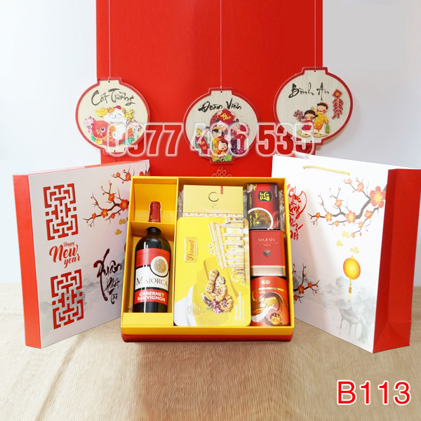 Hộp Quà Tết In Logo IQT043