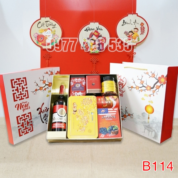 Hộp Quà Tết In Logo IQT044