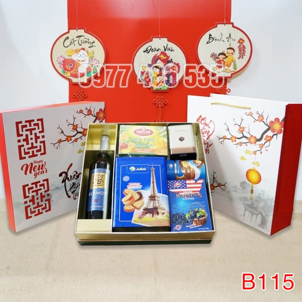 Hộp Quà Tết In Logo IQT045