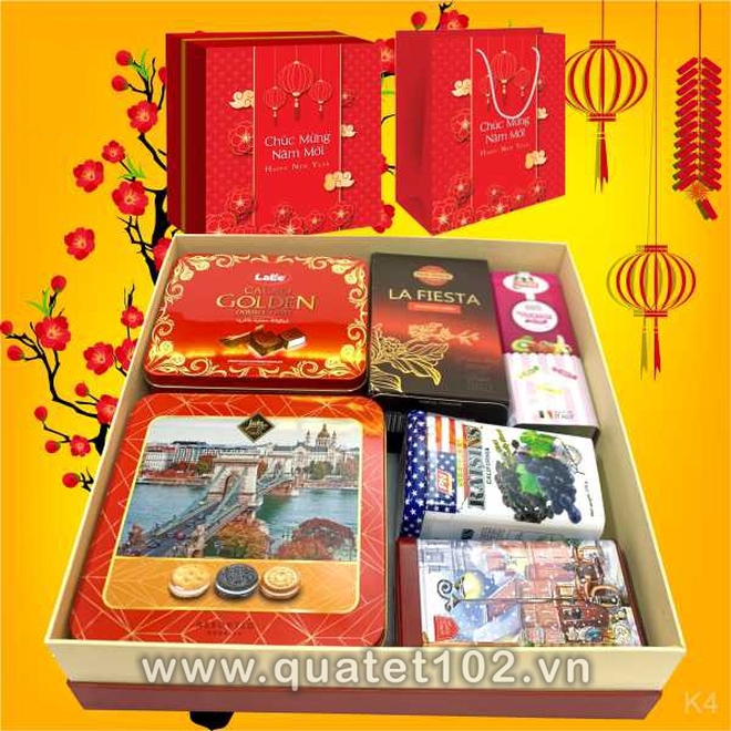 Hộp Quà Tết In Logo KR004