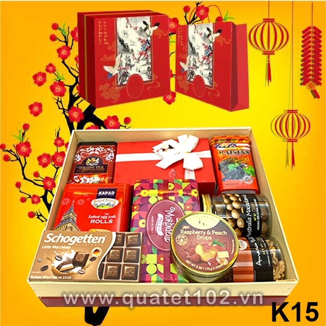 Hộp Quà Tết In Logo KR015
