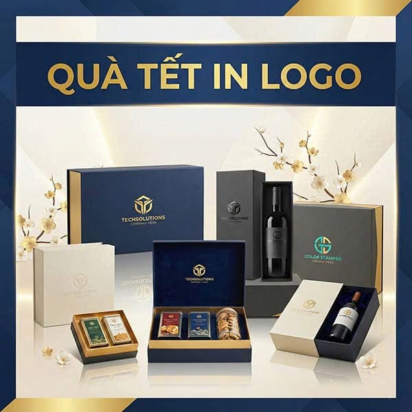 Hộp quà Tết in logo doanh nghiệp - miễn phí từ 30 sản phẩm