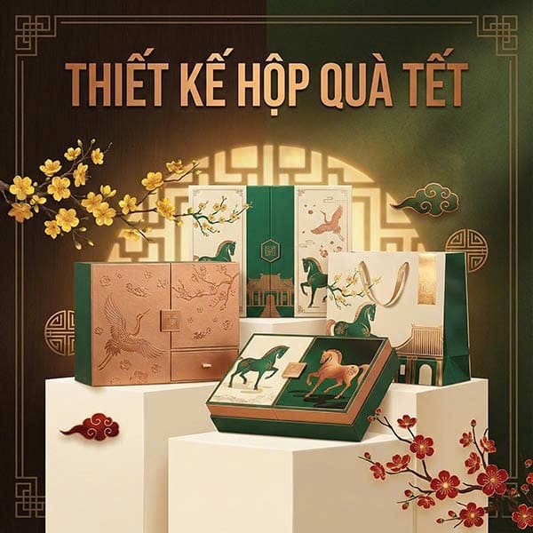 Thiết kế và sản xuất hộp quà Tết riêng theo yêu cầu doanh nghiệp